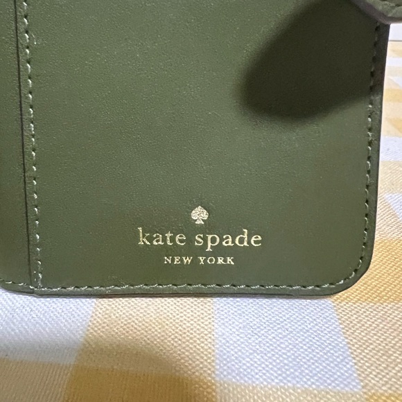 Olive Green Pebbled Leather Kate Spade Lena Wallet - Picture 2 of 7